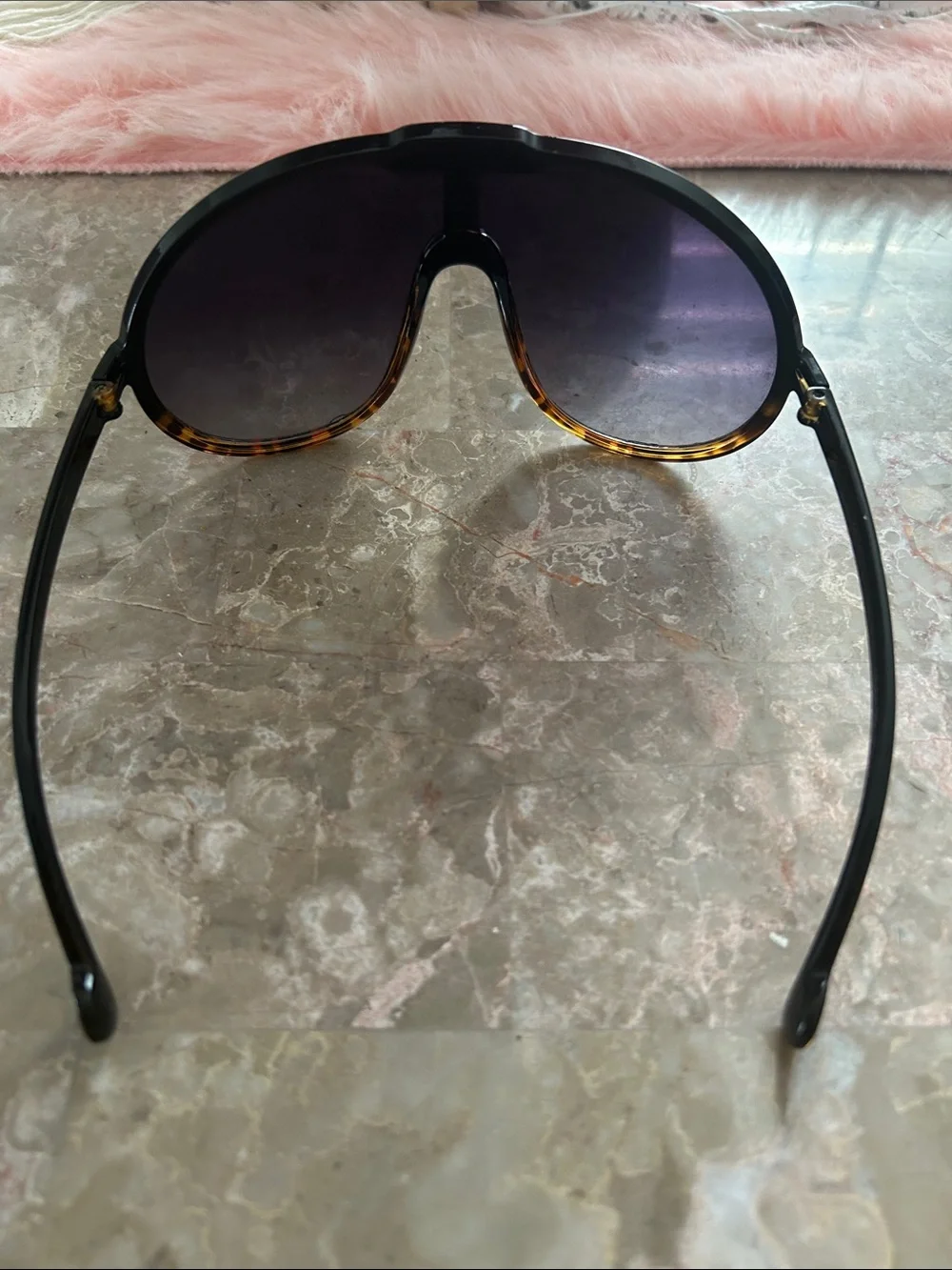 Brand new Oversized Shield Sunglasses in Tortoiseshell and Black